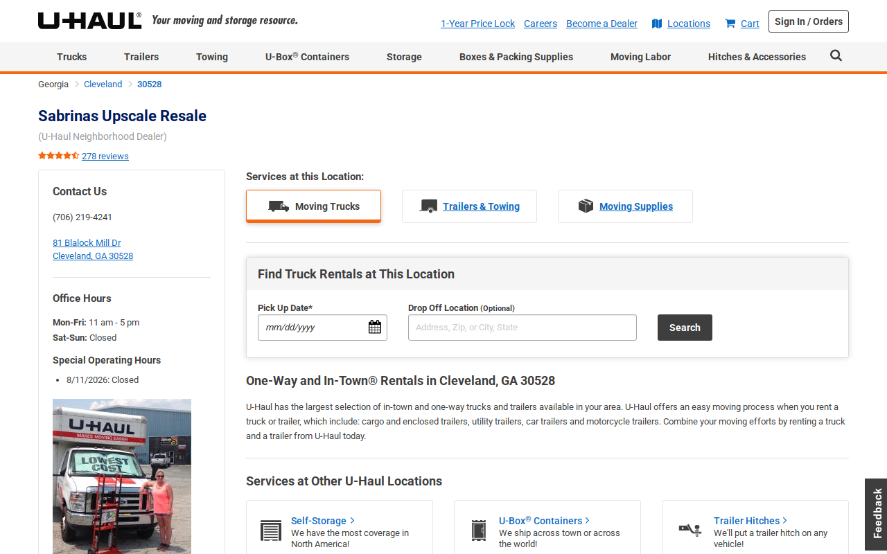 Sabrina's Upscale Resale website preview