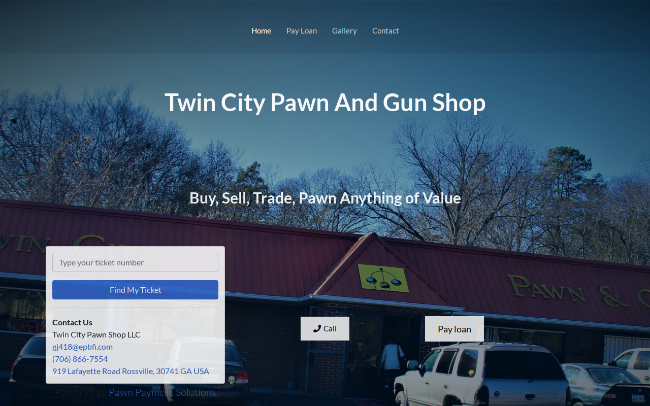 Twin City Pawn Shop website preview