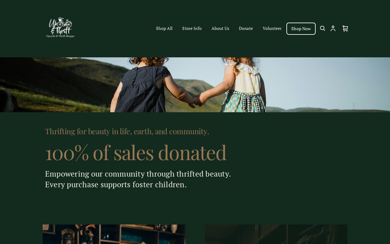 Upcycle & Thrift website preview