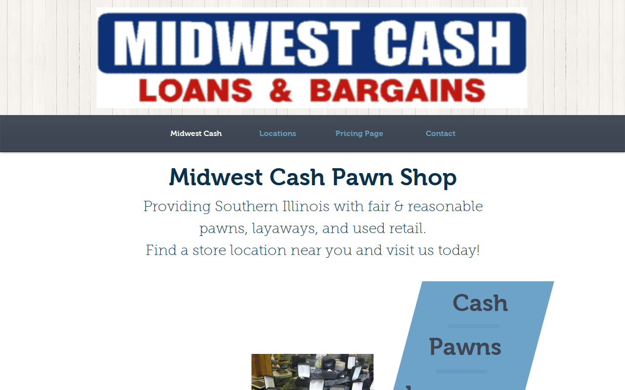 Midwest Cash of Carbondale website preview