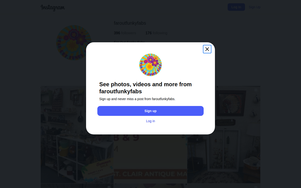 Far-Out Funky Fabs website preview