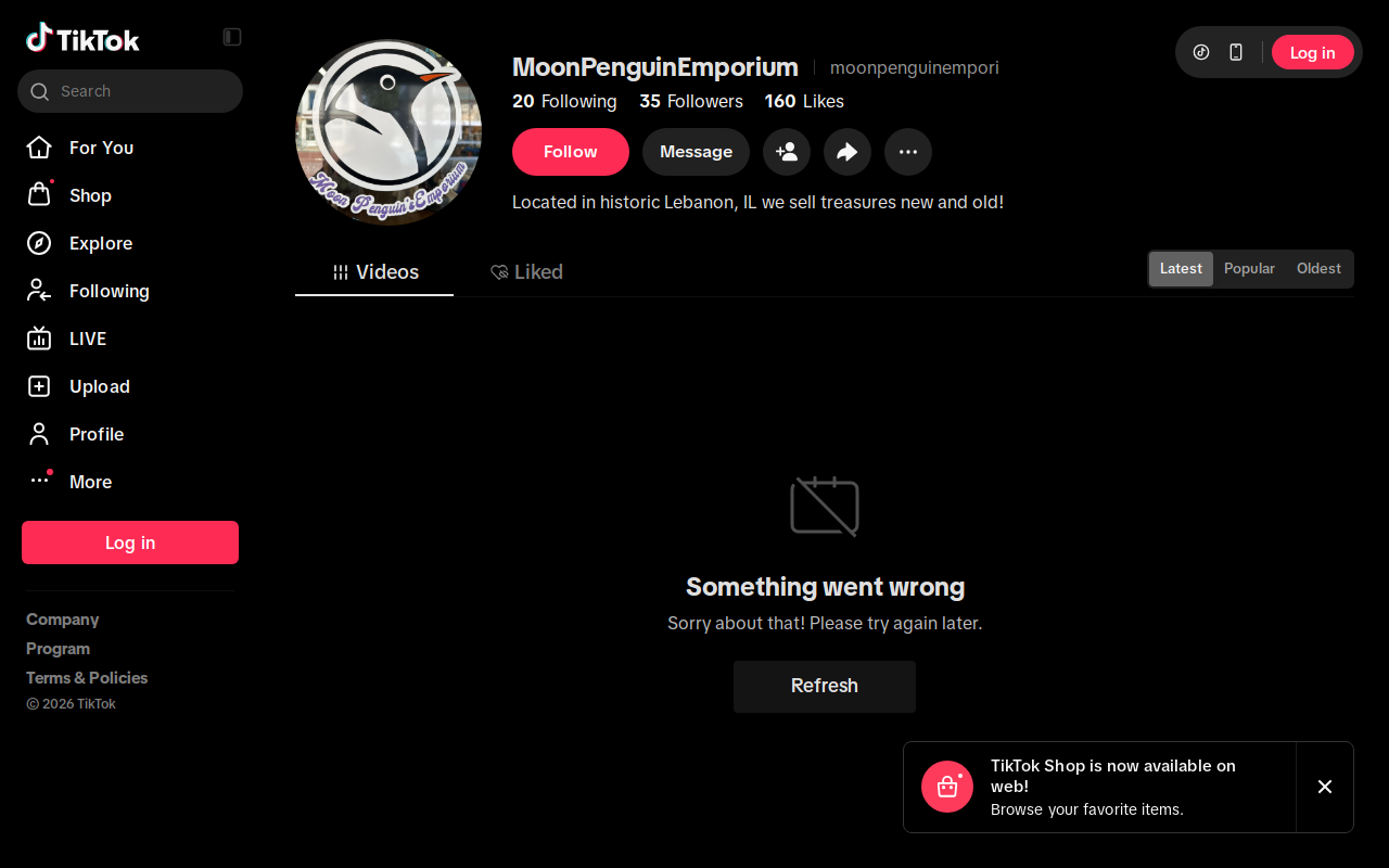 Moon Penguin's Emporium website preview