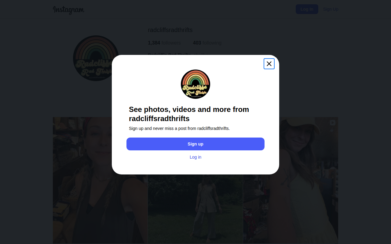 Radcliff’s Rad Thrifts website preview