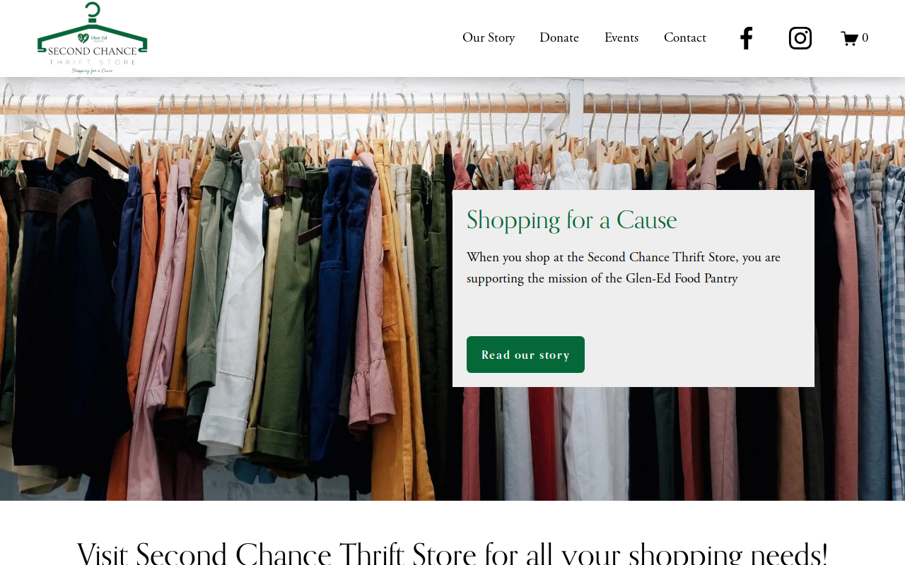 Second Chance Thrift Shop website preview