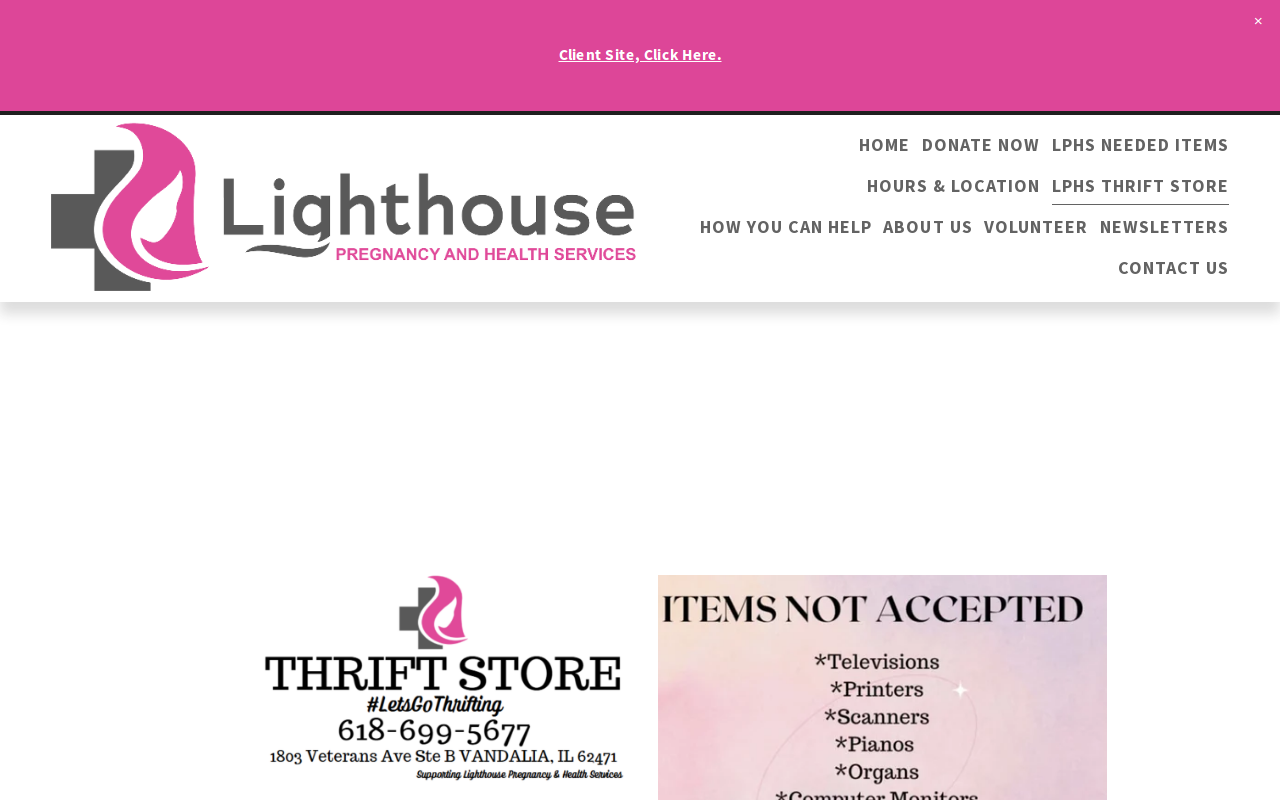 LPHS Thrift Store website preview