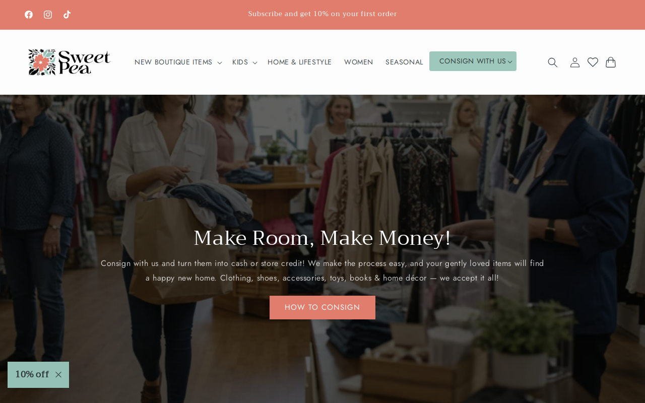 Sweet Pea Consignment website preview