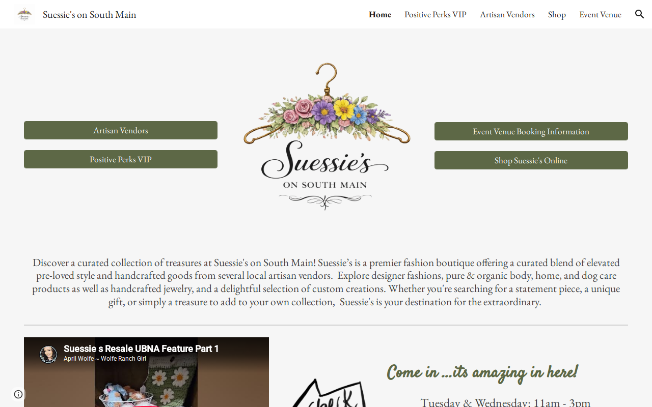 Suessie's Resale website preview