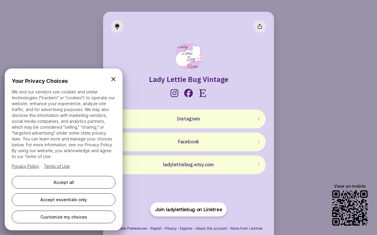 Lady Lettie Bug Vintage website preview