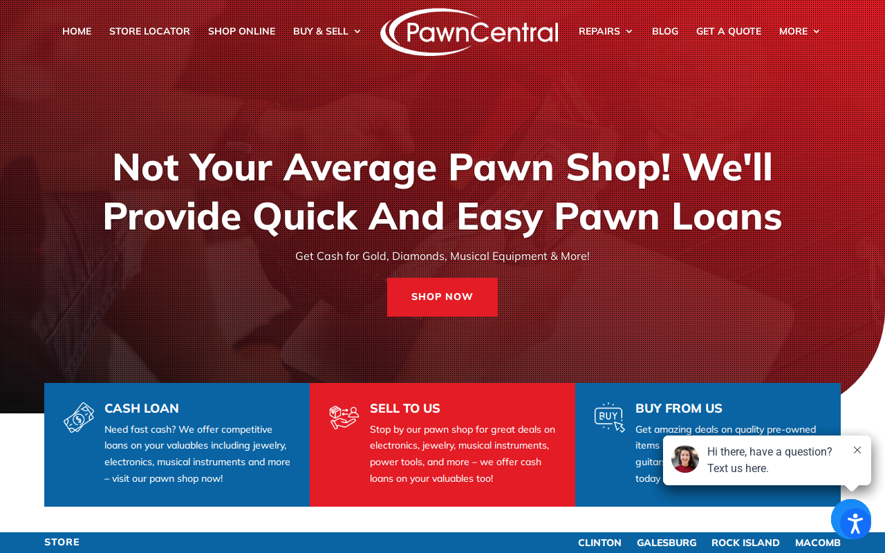 Pawn Central website preview