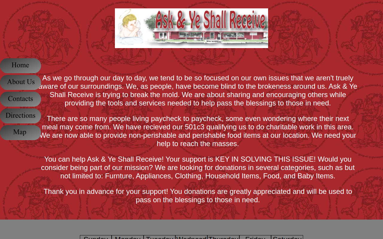 Ask & Ye Shall Receive website preview