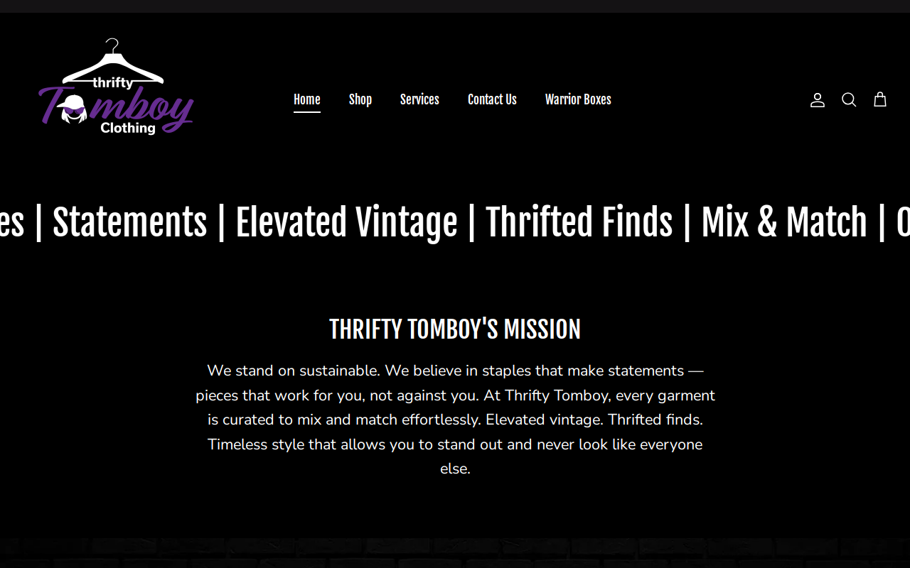 Thrifty Tomboy website preview