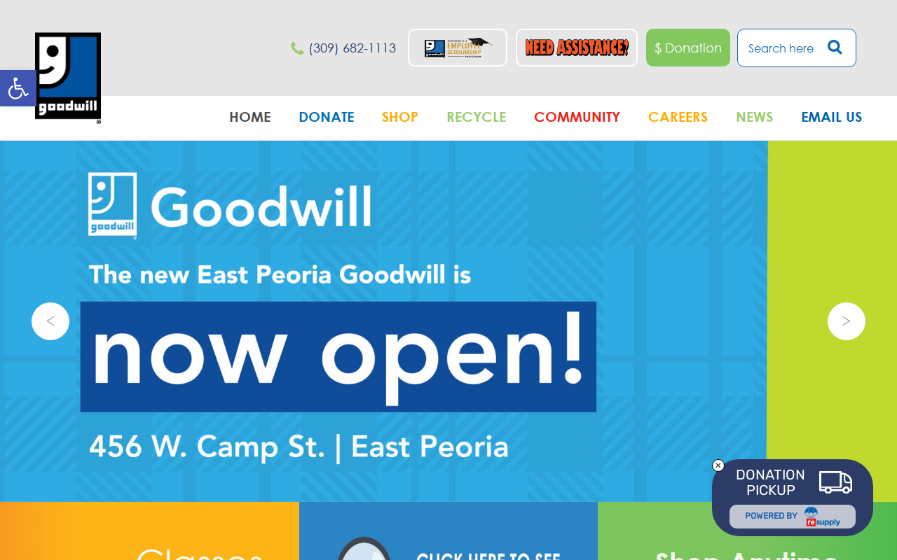 Goodwill Industries of Central Illinois website preview