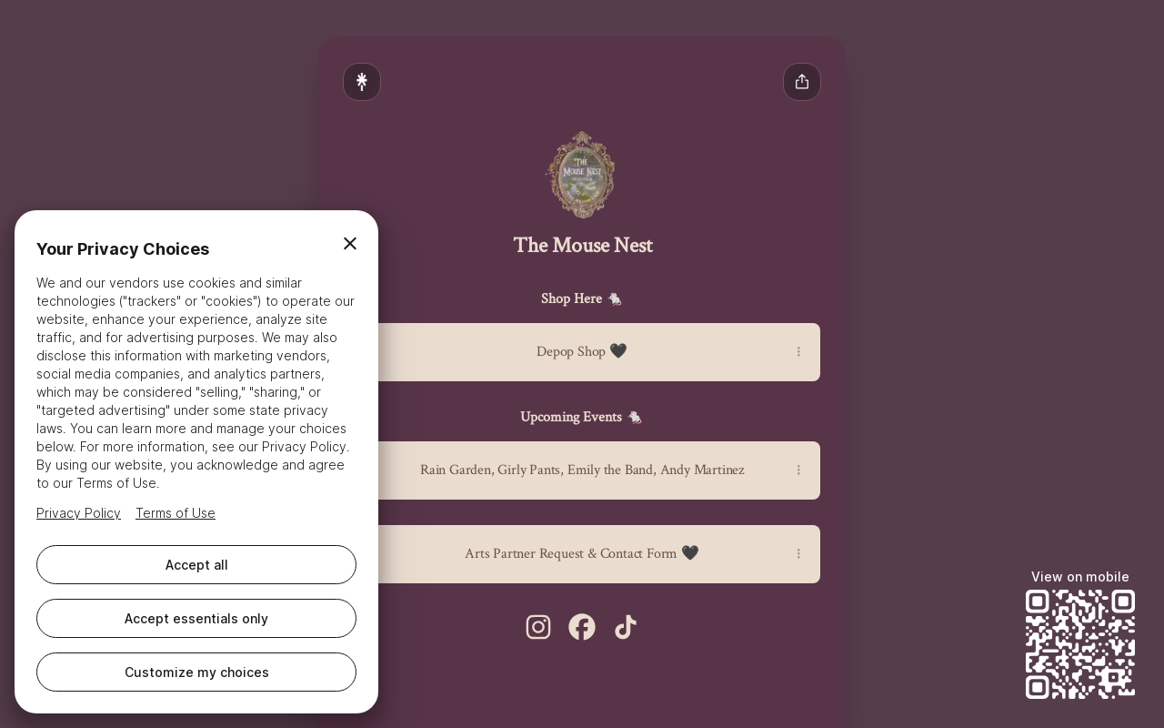 The Mouse Nest website preview