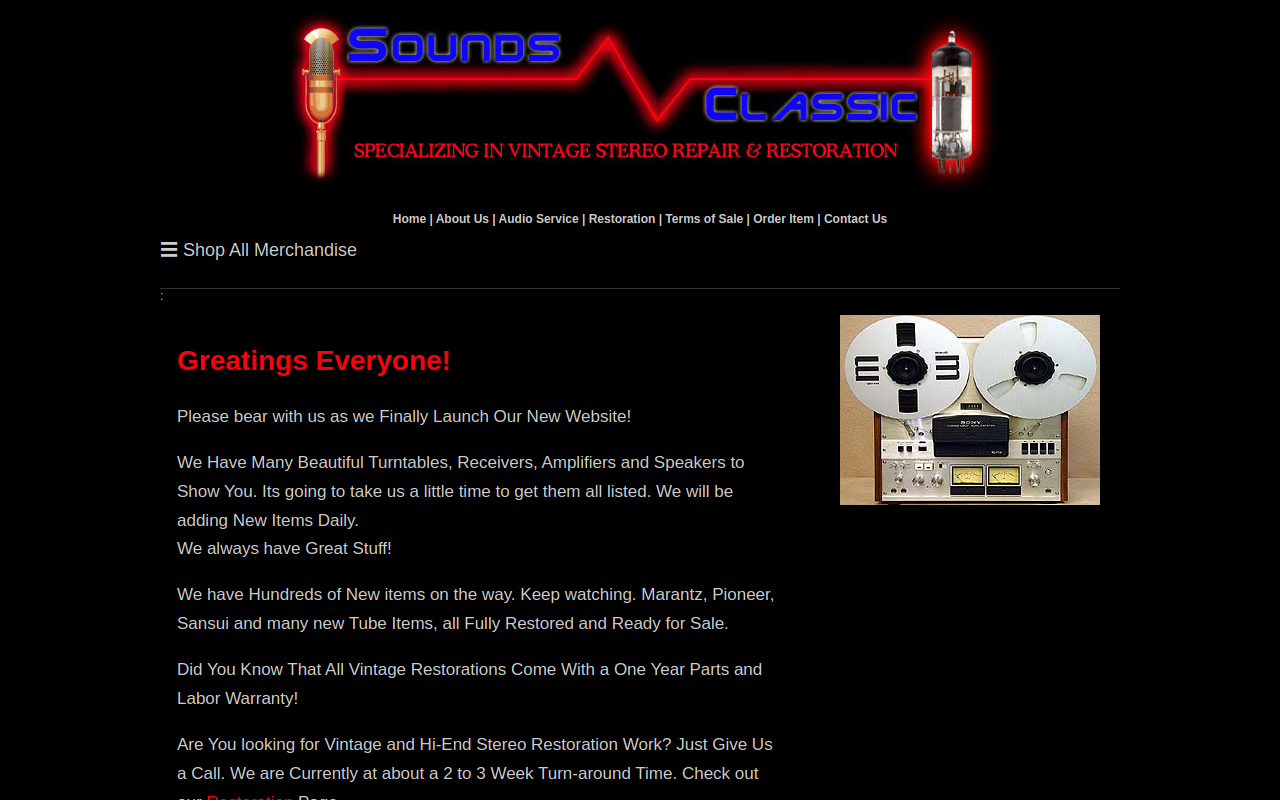 Sounds Classic website preview