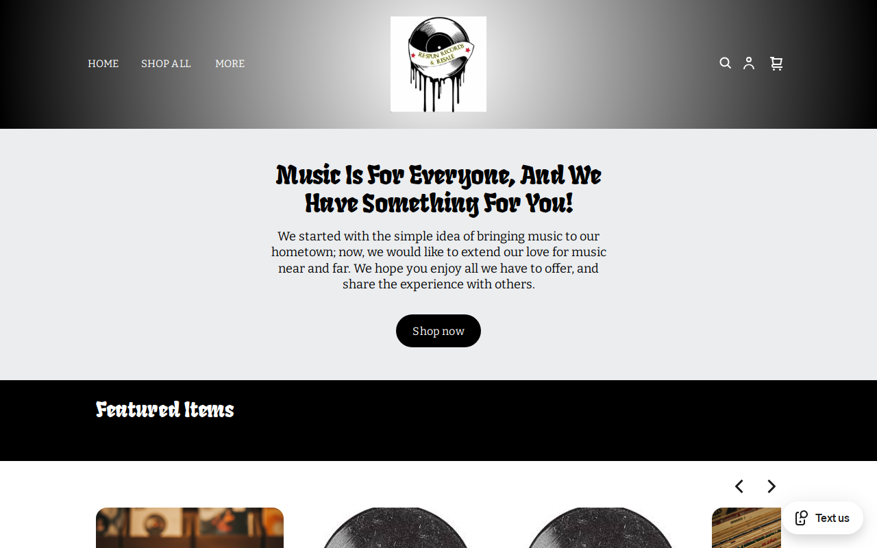 Re-Spun Records & Resale website preview