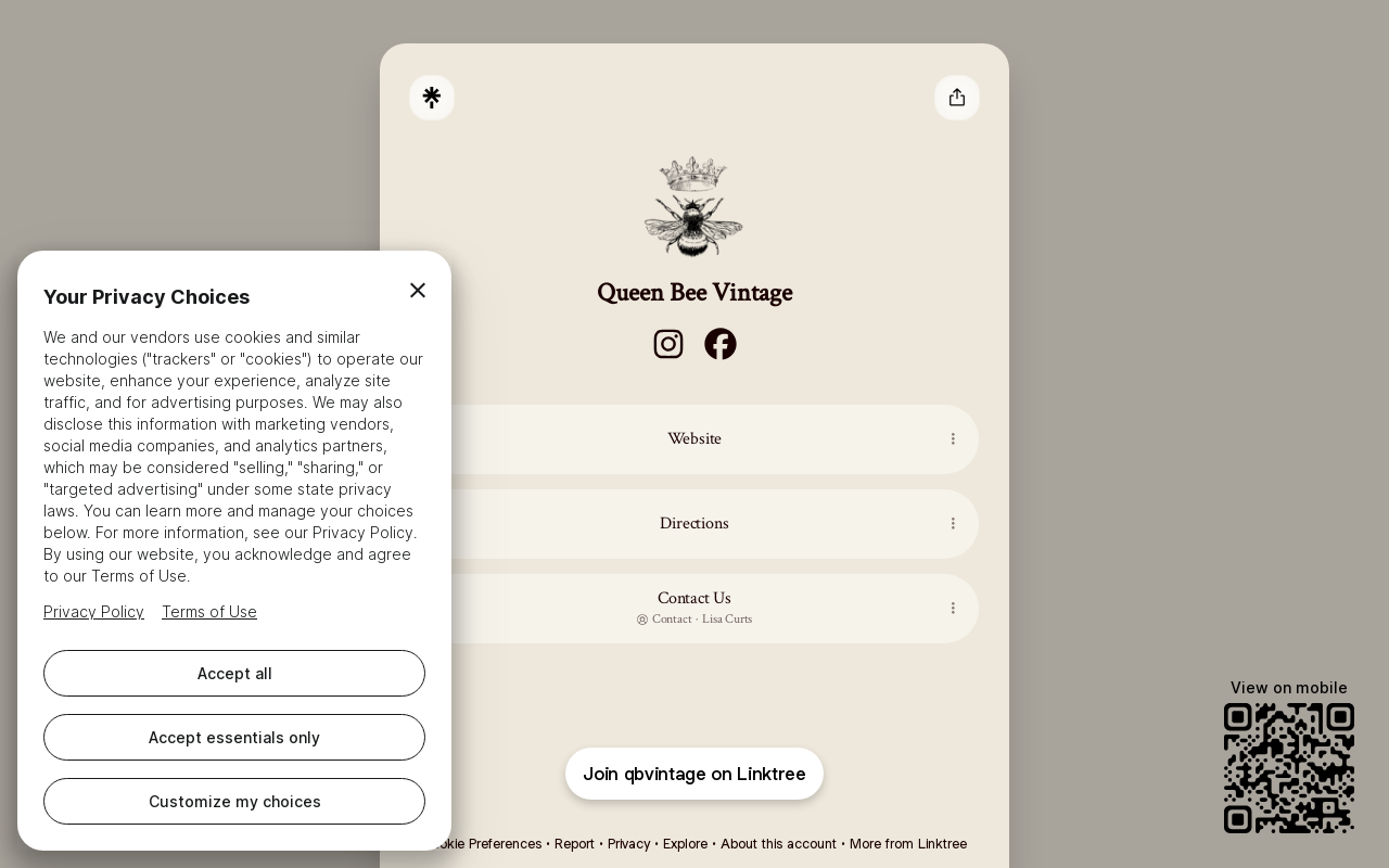 Queen Bee Vintage website preview