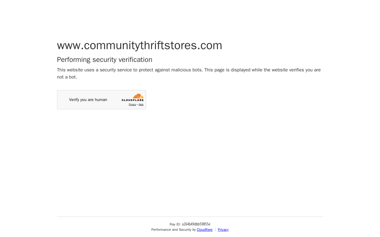 Community thrift store website preview