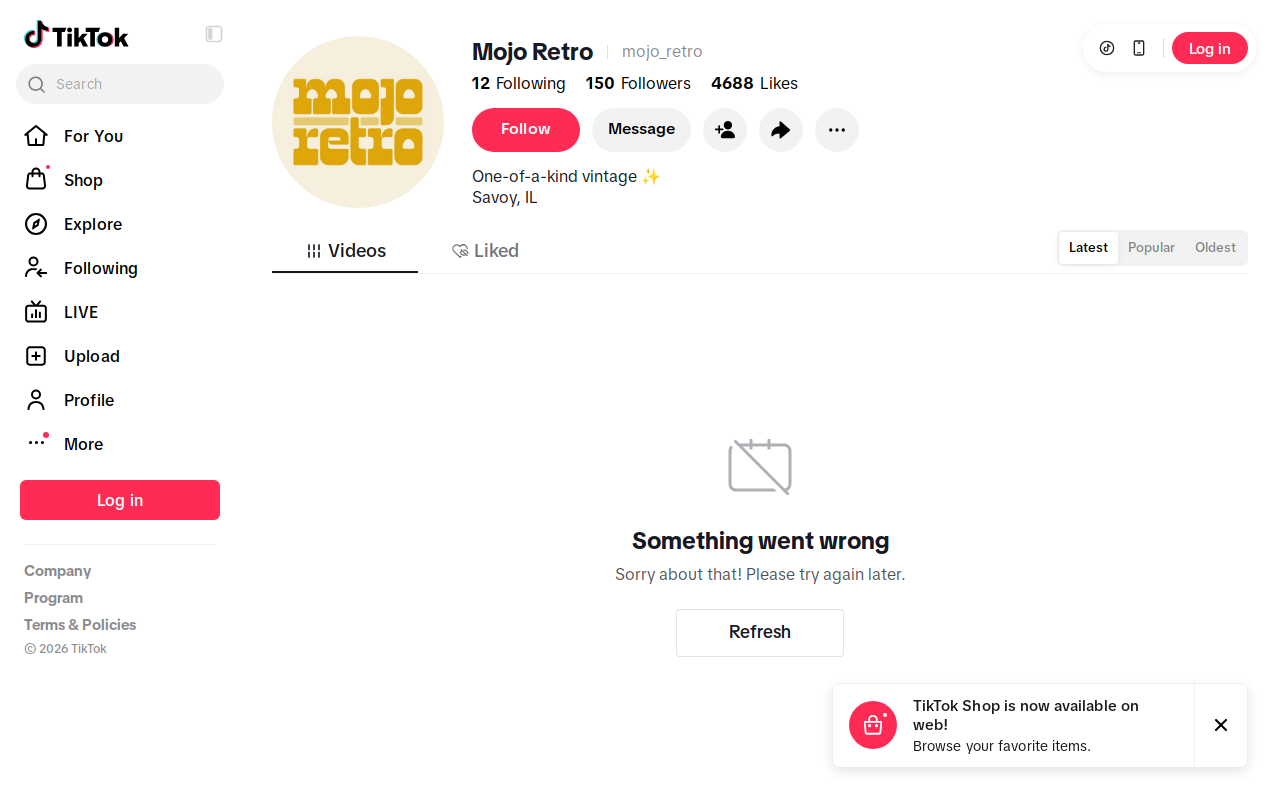 Mojo Retro website preview