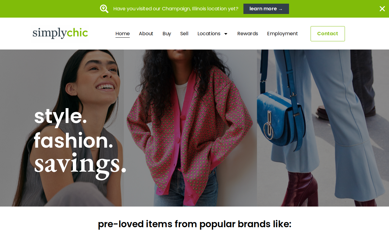 Simply Chic Champaign website preview