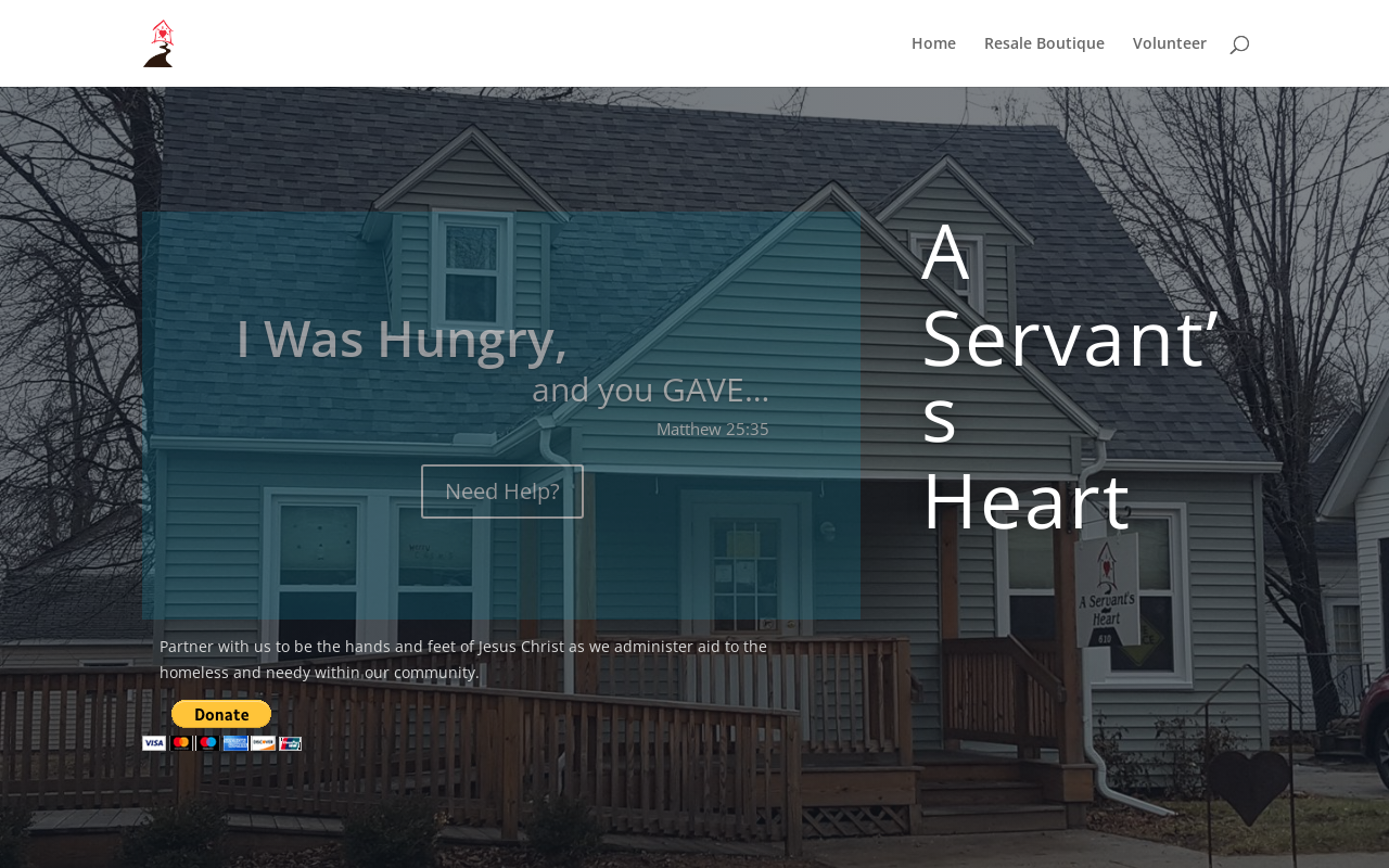 A Servants Hearts Resale Boutique website preview