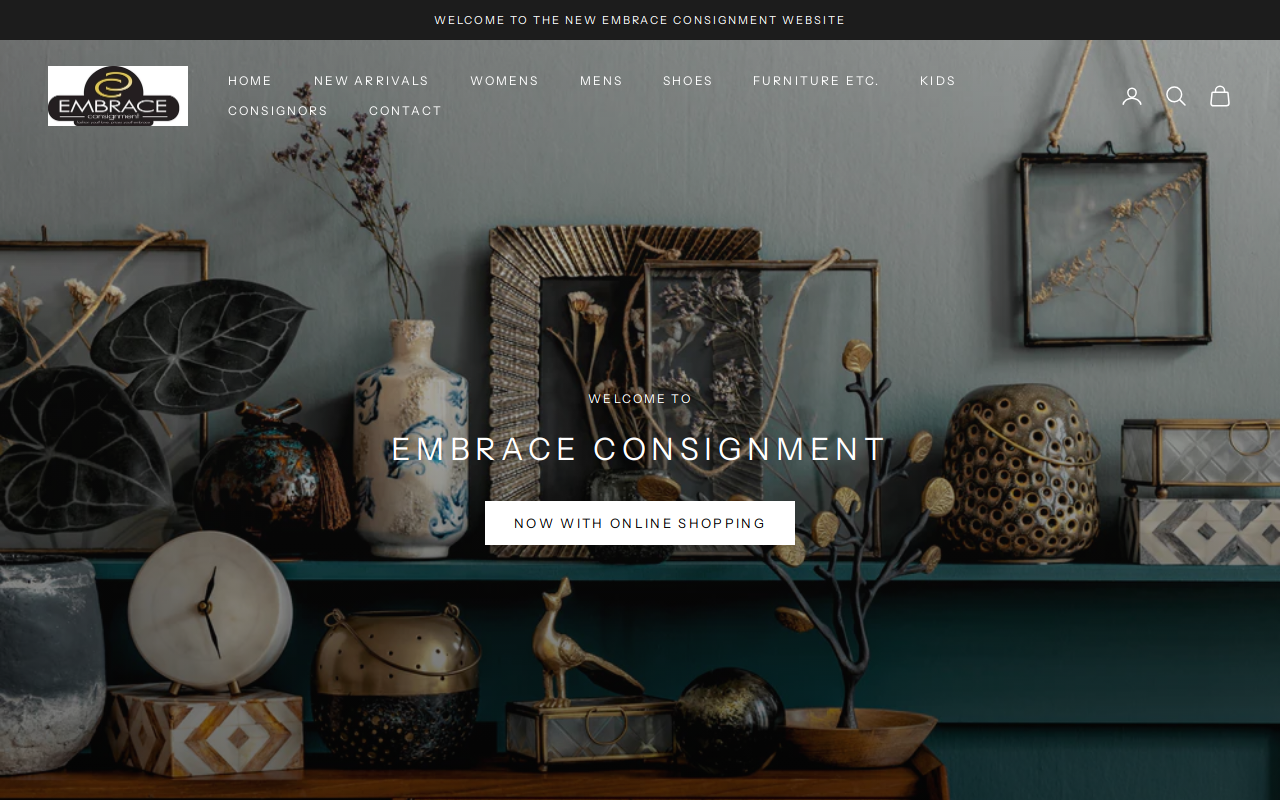 Embrace Consignment website preview