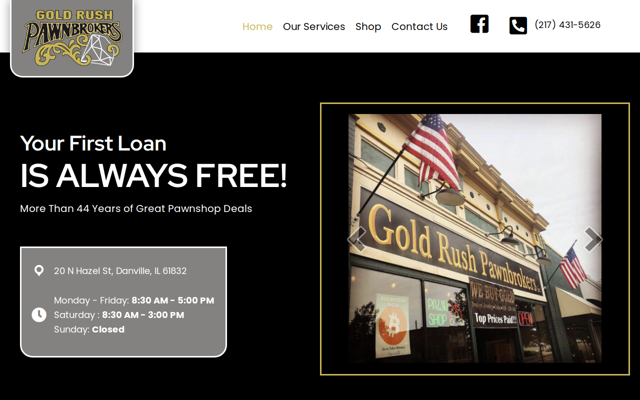 Gold Rush Pawnbrokers website preview