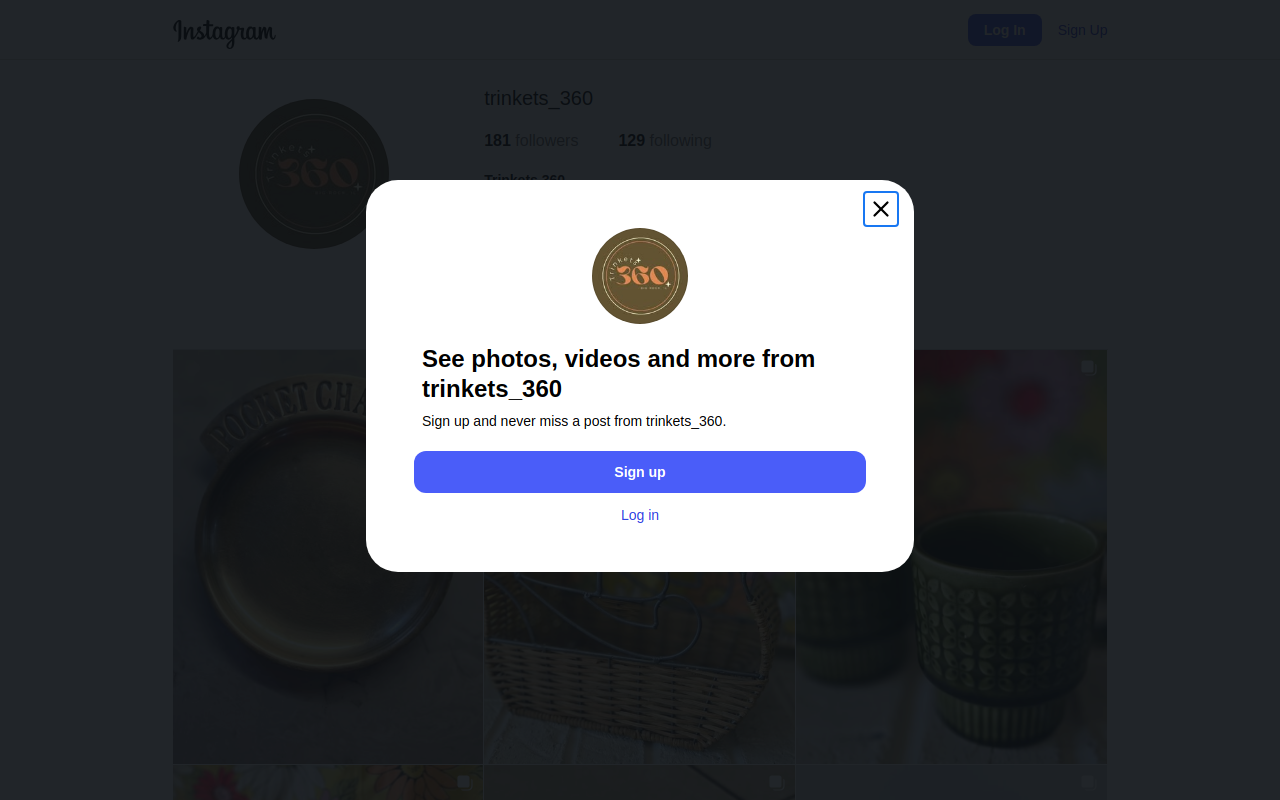 Trinkets 360 website preview