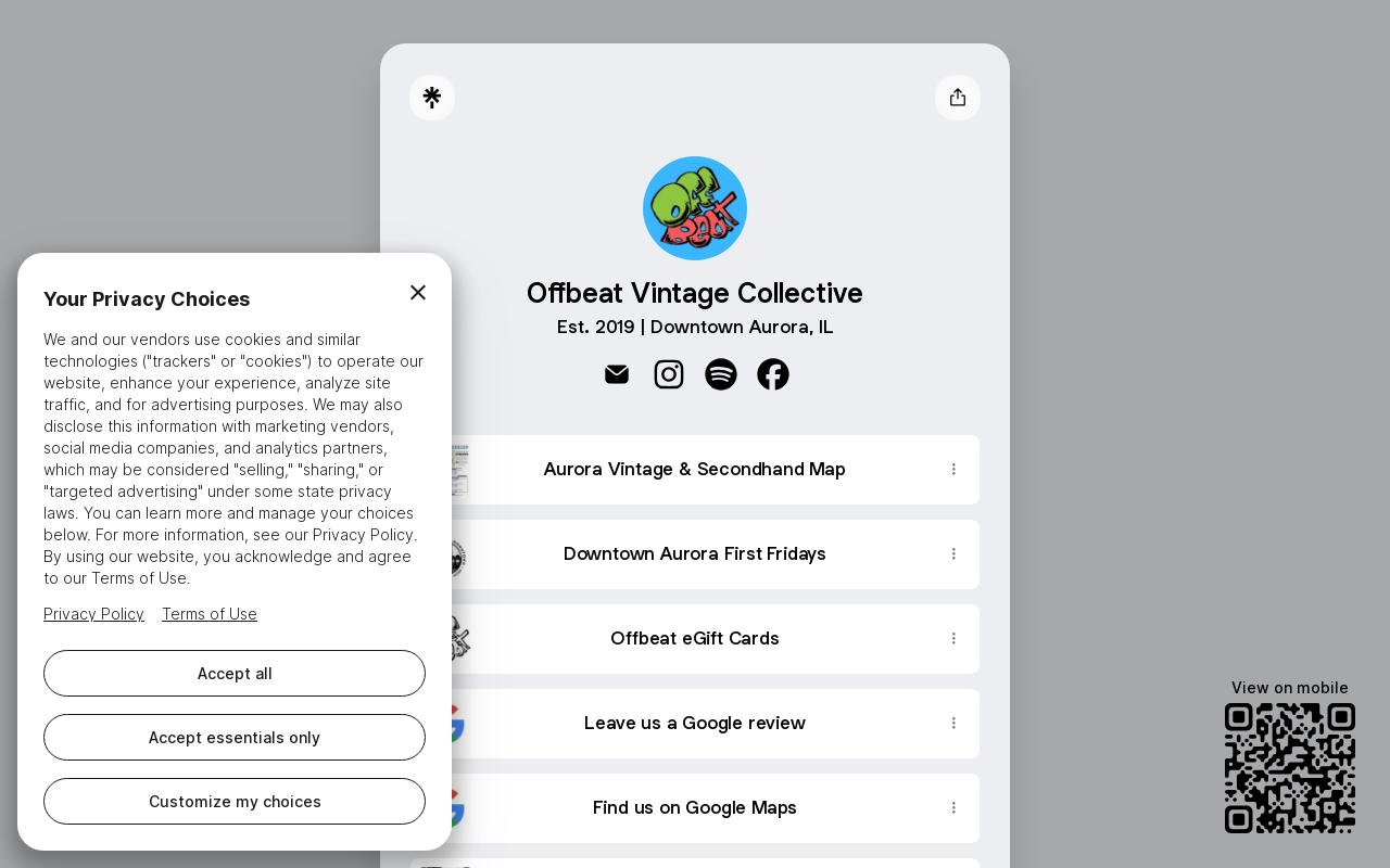 Offbeat Vintage Collective website preview