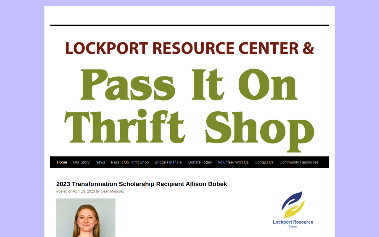 Lockport Resource Center website preview
