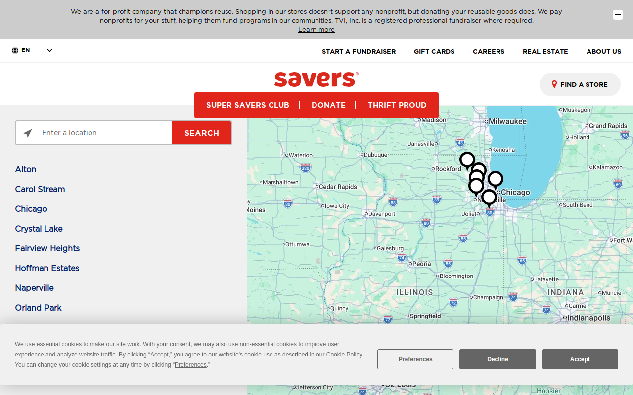 Donation Drop Spot website preview