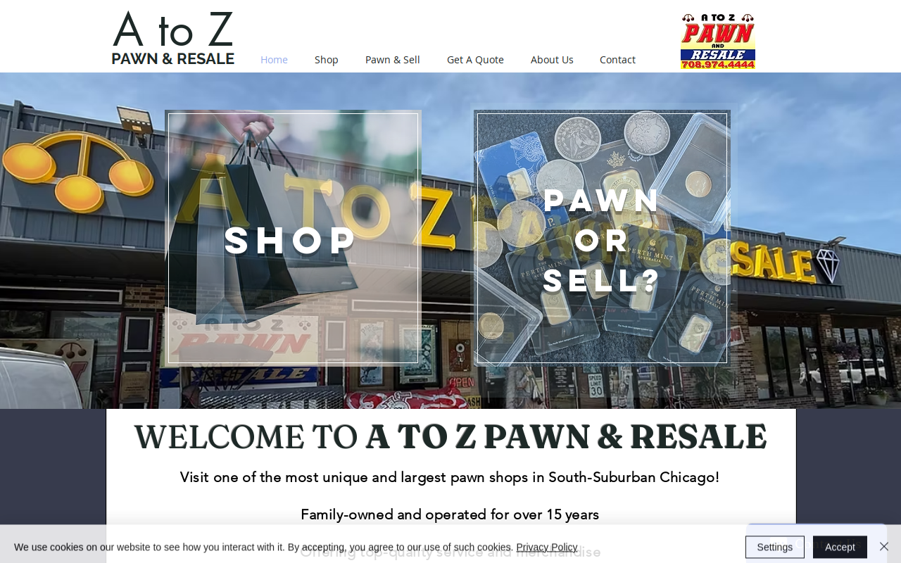 A To Z Pawn & Resale website preview