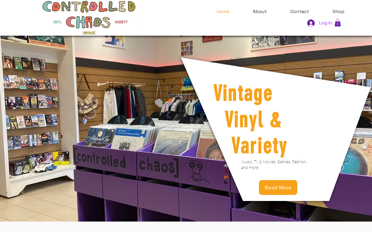 Controlled Chaos Vintage Vinyl and Variety website preview