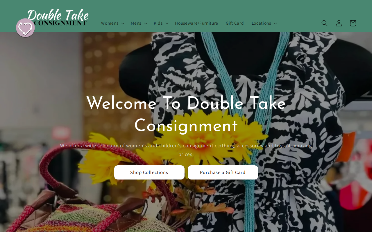Double Take Consignment website preview