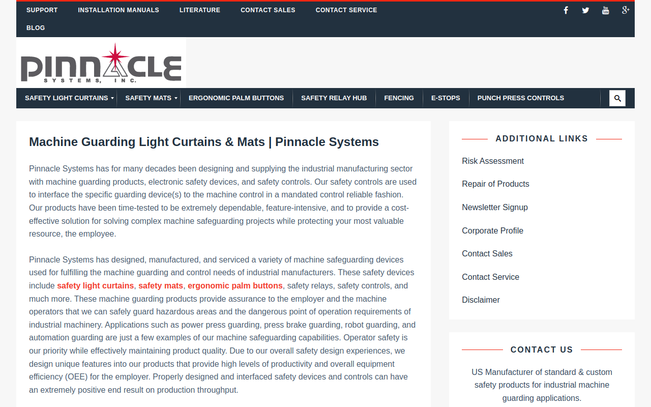 Pinnacle Systems, Inc. website preview