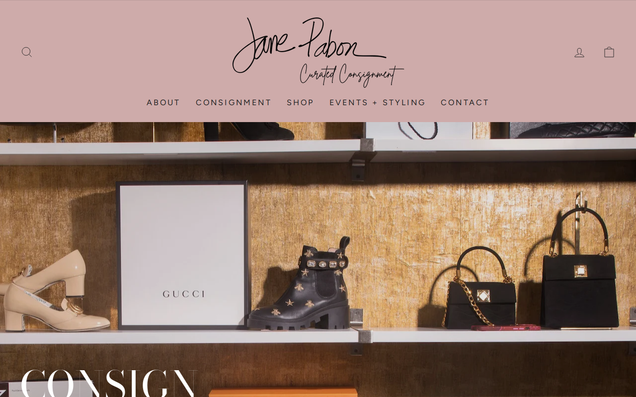 Jane Pabon Consignment Boutique website preview