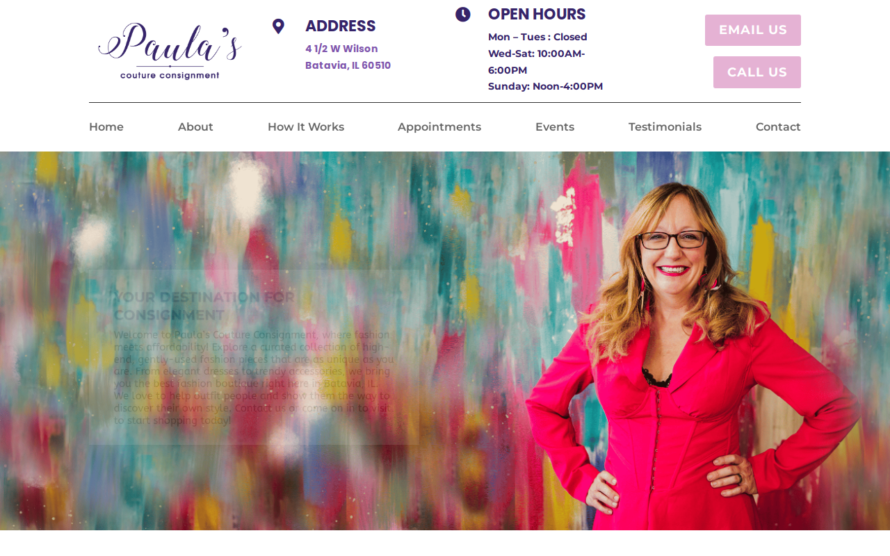 Paula's website preview