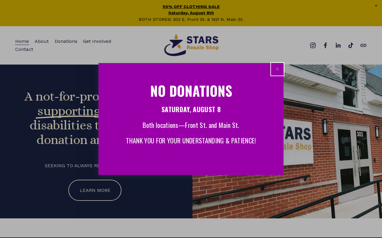 Stars Resale Shop website preview