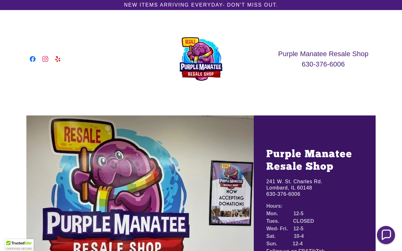 Purple Manatee Resale website preview