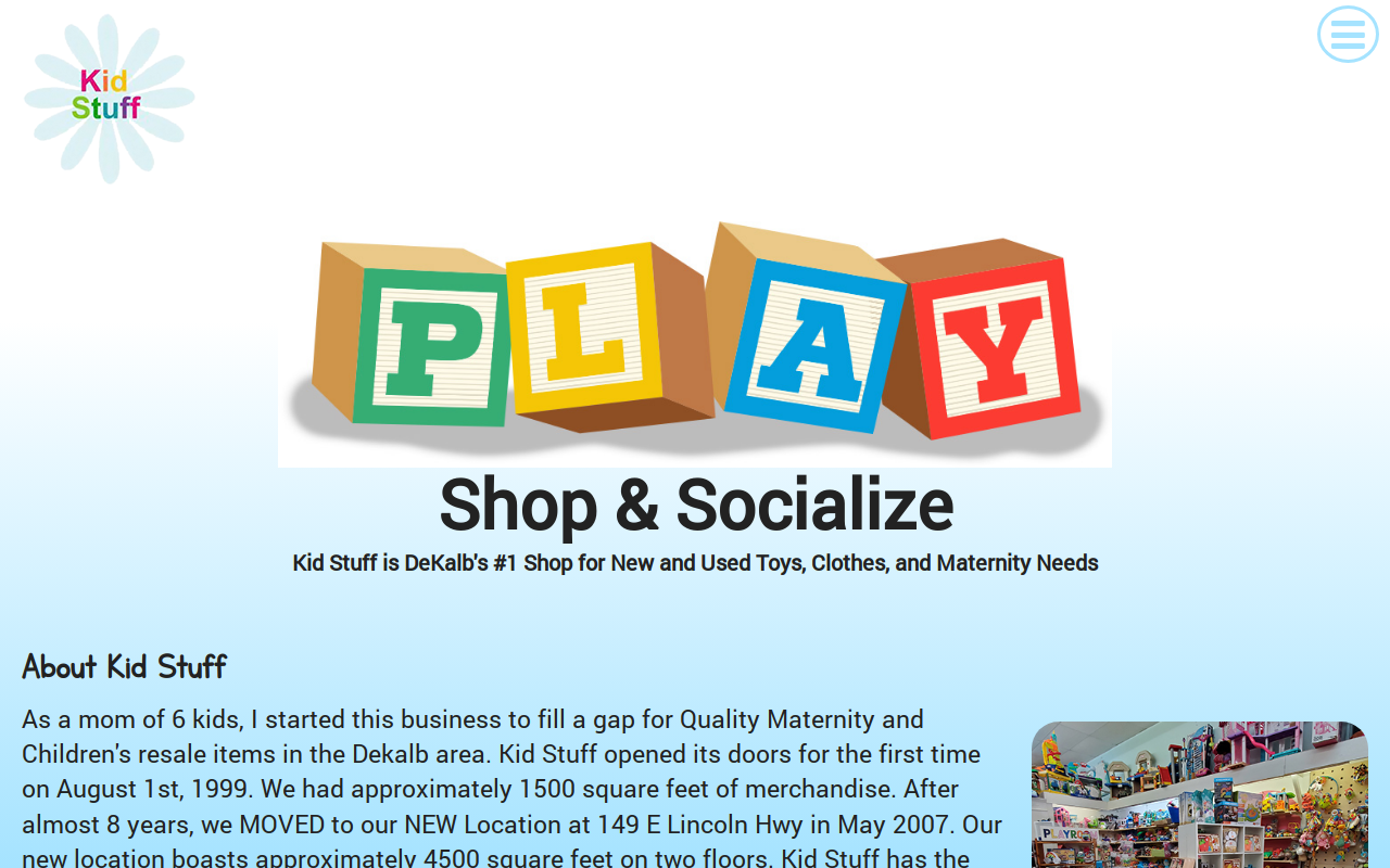 Kid Stuff website preview