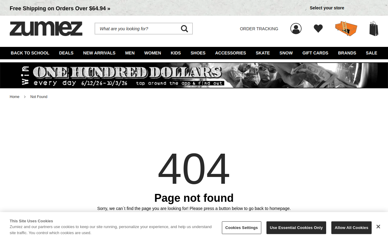 Zumiez website preview