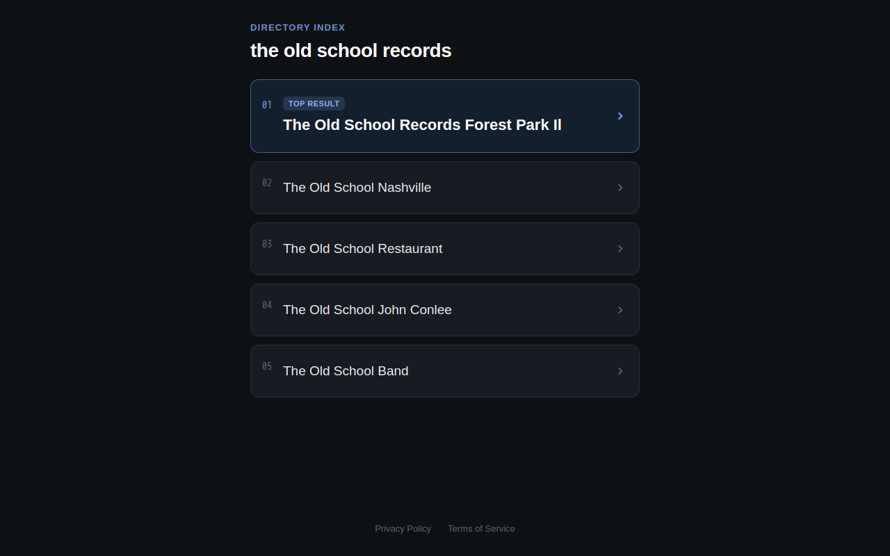 The Old School Records website preview