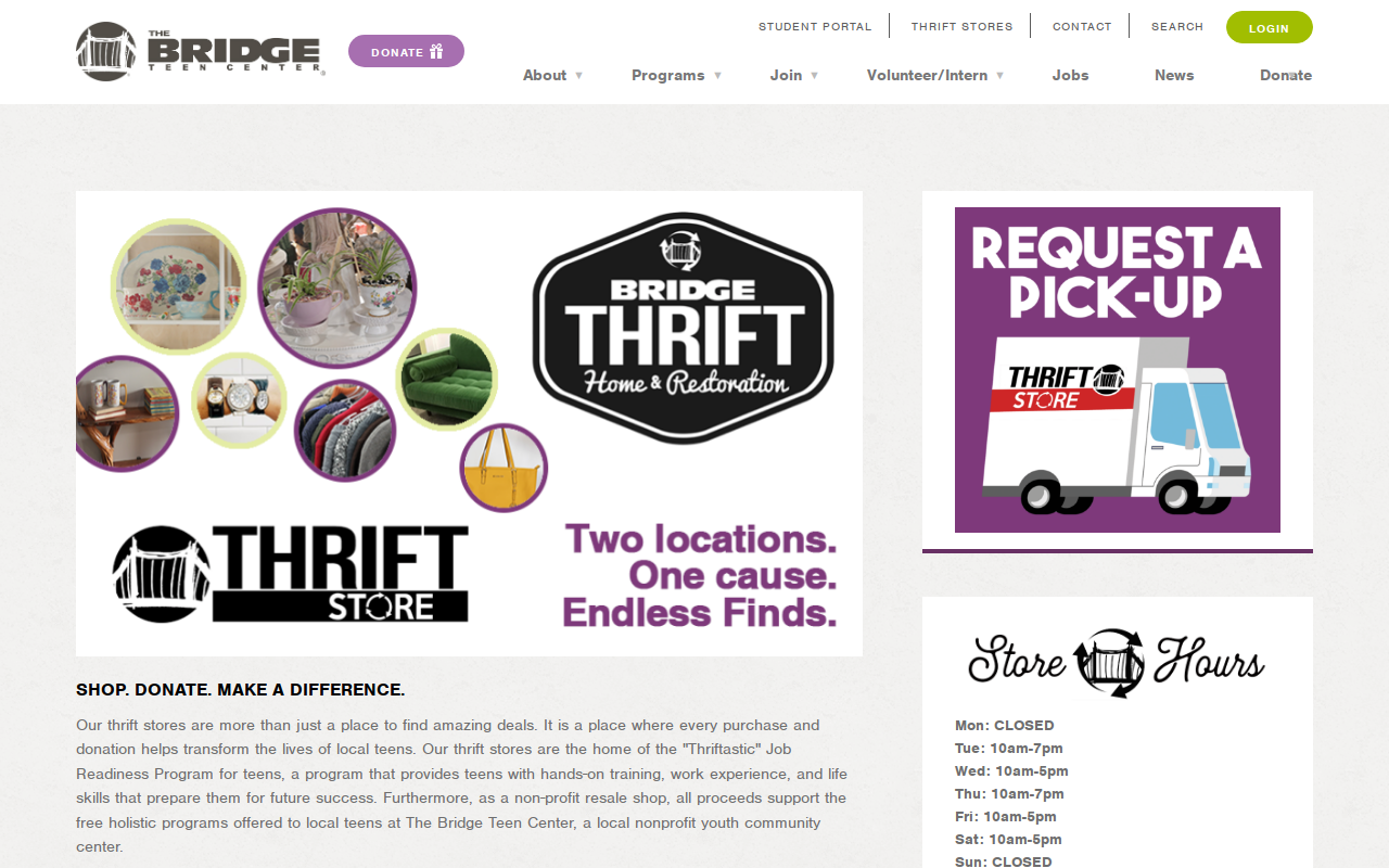 Bridge Thrift Home & Restoration website preview