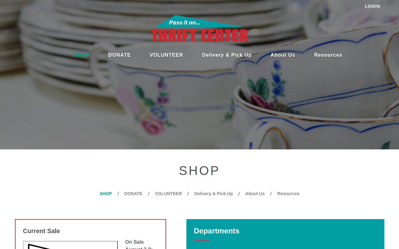 Pass It On Thrift Center website preview