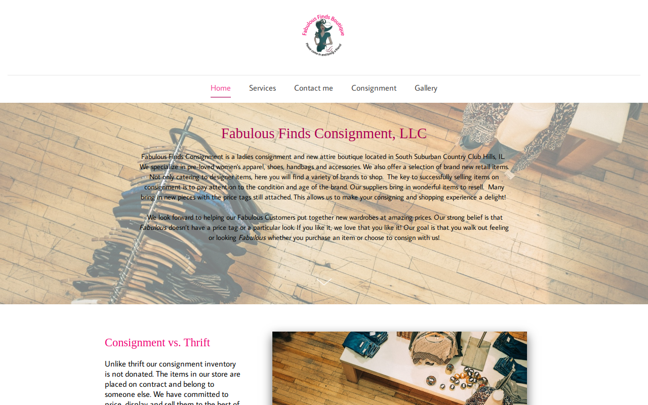 Fabulous Finds Consignment website preview