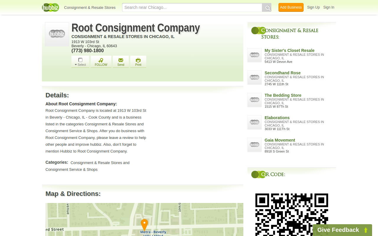 Root Consignment Company website preview