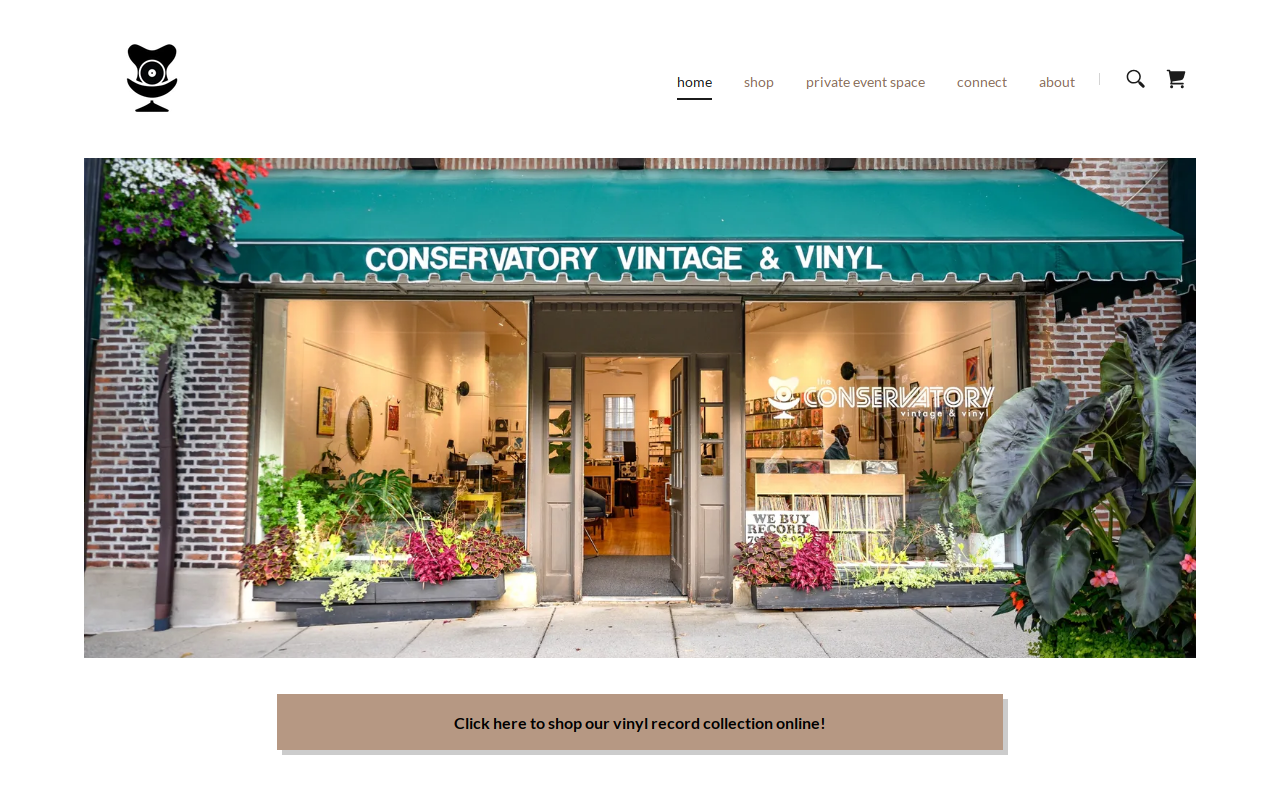 Conservatory Vintage & Vinyl website preview