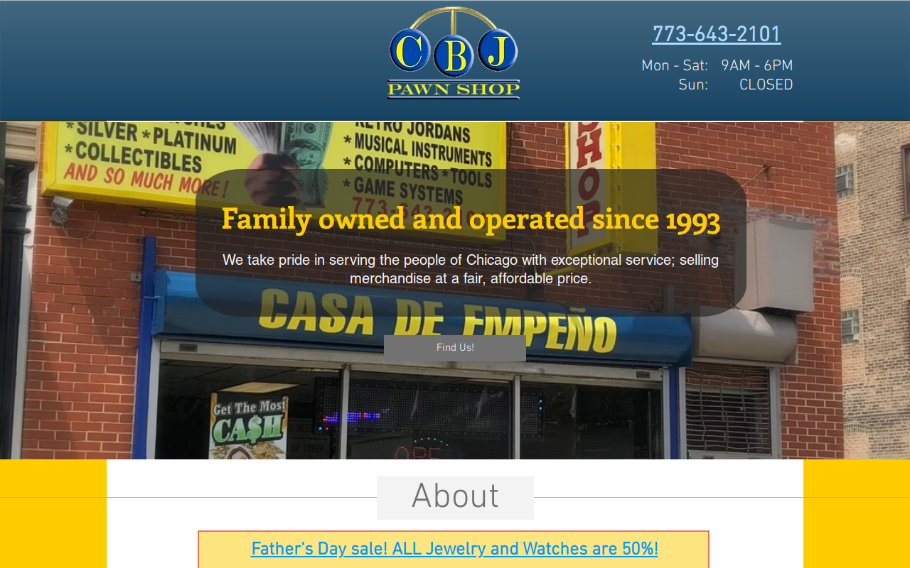 Cbj Jewelry And Pawn website preview
