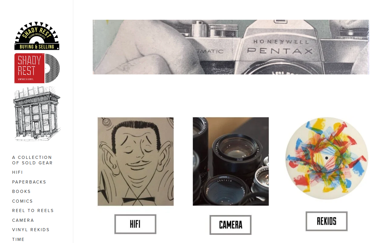 Shady Rest Vintage and Vinyl website preview