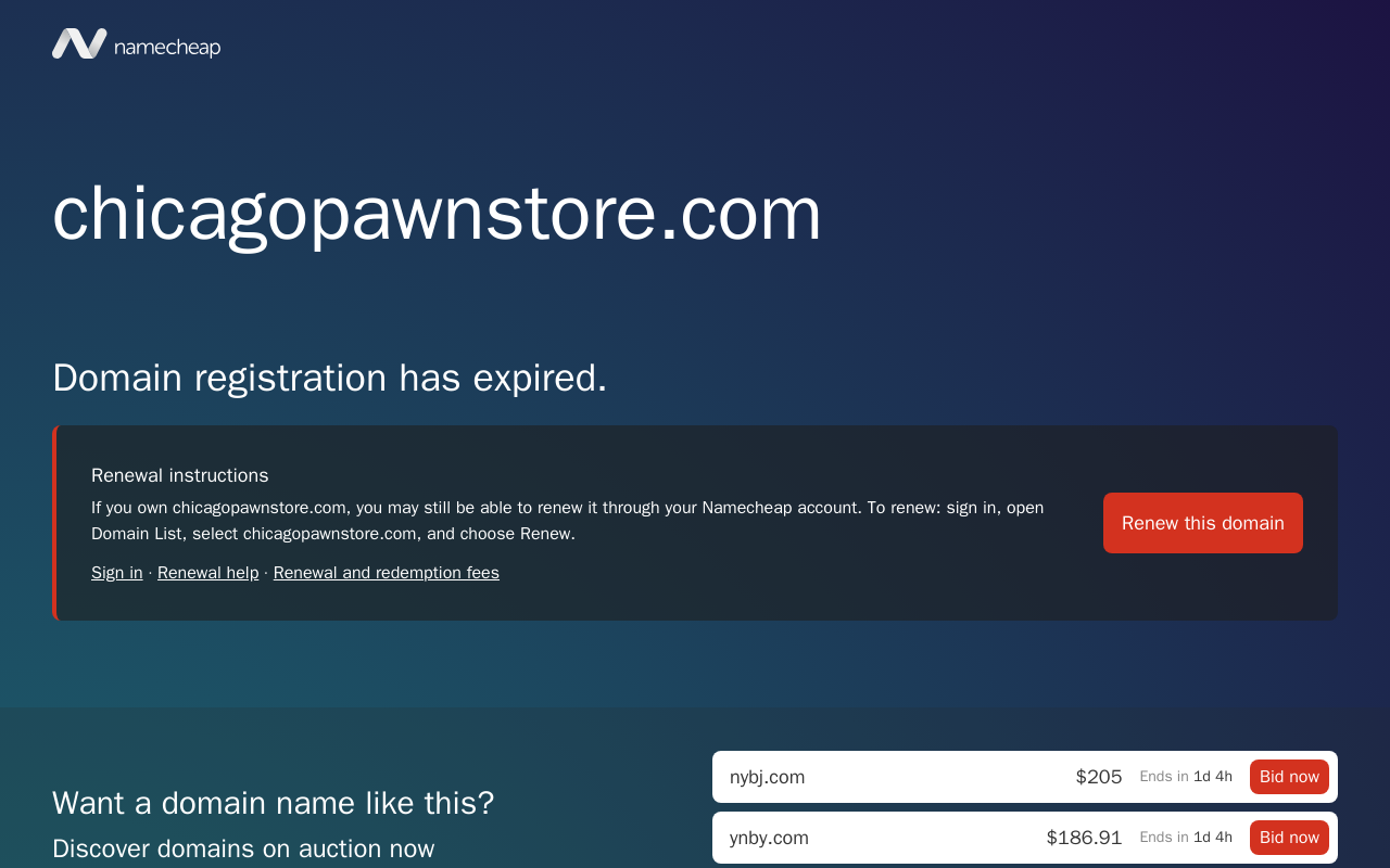 Chicago Pawn Store website preview