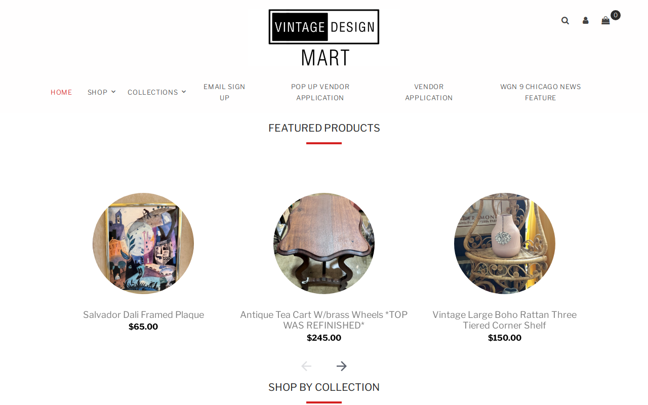 Vintage Design Mart website preview